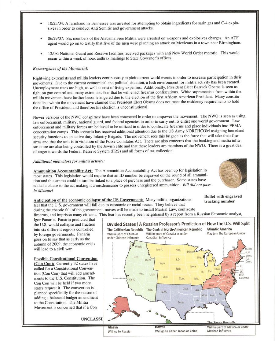 Missouri Information Analysis Center (MIAC) Report on the Modern Militia Movement (page 3)