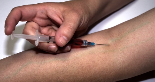 injecting into arm