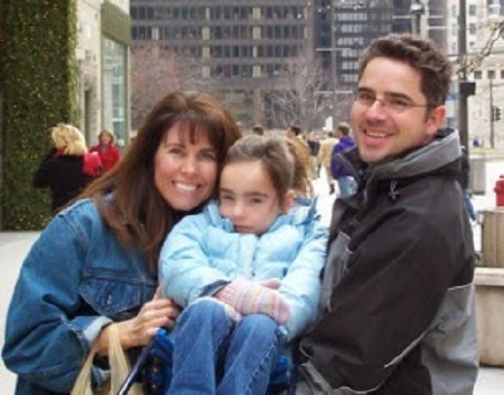 Rachel Guy with her mother and father.