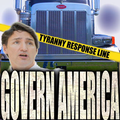 Justin Trudeau looks back at truck