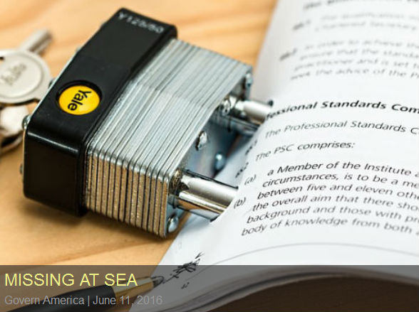 missing at sea - Picture of a padlock going through papers to illustrate a binding contract